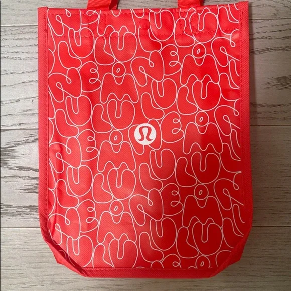 Lululemon Red Small Tote Bag Button Closure - Picture 2 of 4